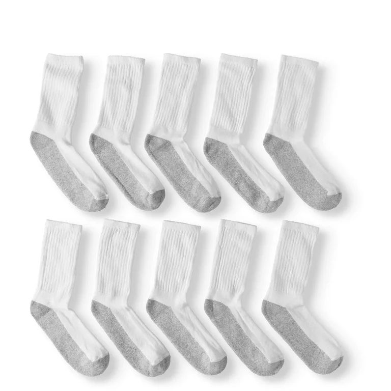 Wonder Nation Boys Cushioned Crew Socks, 10-Pack Sizes S (4-8.5) - L (3-9) | Walmart (US)