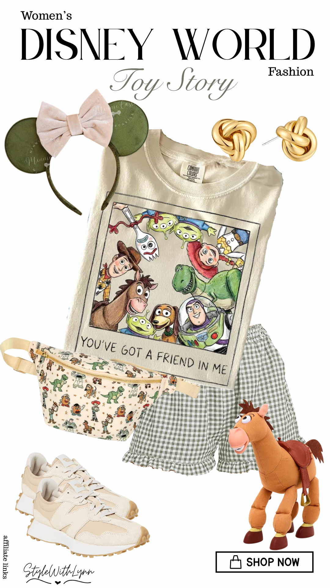 ✨ You've got a Disney outfit that’s ready for infinity and beyond! ✨

Heading to Toy Story Land? This adorable Disney World outfit combines comfort, style, and all the nostalgic Toy Story vibes. From the "You've Got a Friend in Me" graphic tee to the gingham shorts, comfy New Balance sneakers, and matching Toy Story accessories, this look is perfect for a day of park hopping, character meet-and-greets, and snapping magical photos. 🤠🚀💚

With excitement already building for Toy Story 5, there's no better time to show off your love for Woody, Buzz, Jessie, Rex, and the whole gang! Whether you're planning your next Disney vacation or searching for the perfect Toy Story Land outfit, this look is a must-have for every Disney fan.

🛍️ Shop this Toy Story-inspired Disney outfit!

#DisneyWorldOutfit #ToyStoryLand #ToyStory5 #DisneyFashion #DisneyStyle #DisneyOutfitInspo #DisneyWorldStyle #DisneyParksFashion #ToyStoryFan #DisneyBound #DisneyInfluencer #DisneyVacation #MagicKingdomStyle #HollywoodStudios #DisneyOOTD #ThemeParkFashion #DisneyMomStyle #DisneyTravel #ShopMyLook 

 #LTKootd #LTKTravel