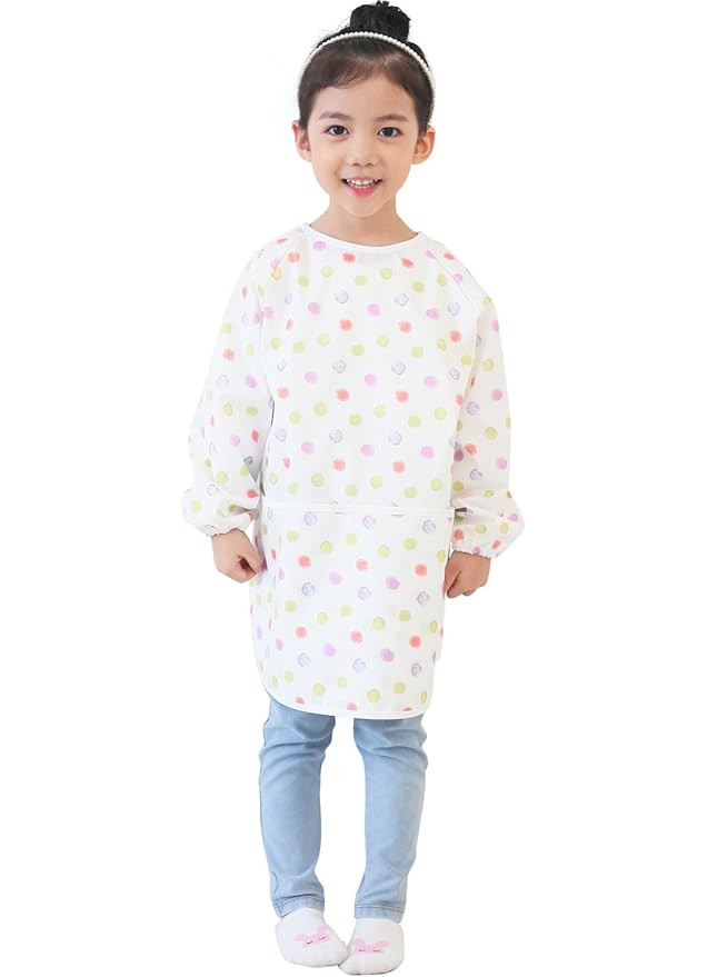 Plie Waterproof Kids Art Smocks 37 Colors (Age 1-10, S-XXL Size), Pastel Dot (41-M) | Amazon (US)