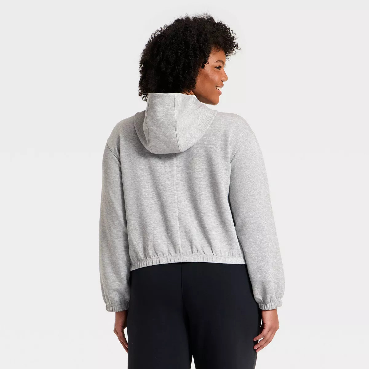 Women's Airy Sleek Full Zip Scuba Hooded Jacket - All in Motion™ Heatherd Gray L | Target