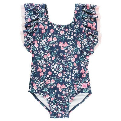 RuffleButts Baby Girls Butterfly One Piece Swimsuit - Moonlit Meadow, Size: 18-24m | Target