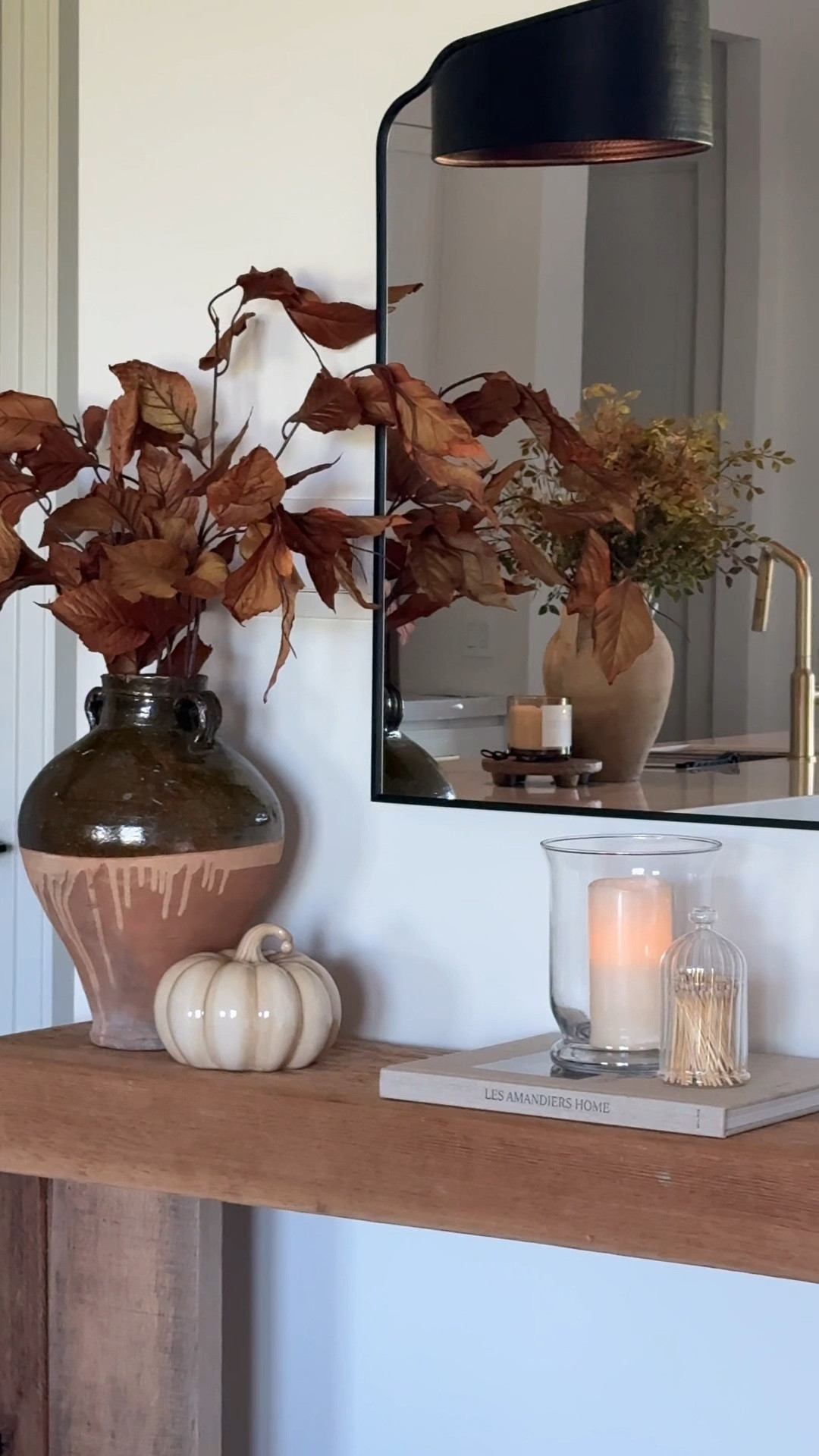 Fall console table styling 🍂 #fall #homedecor #fallstyling 

#LTKStyleTip #LTKHome #LTKSeasonal