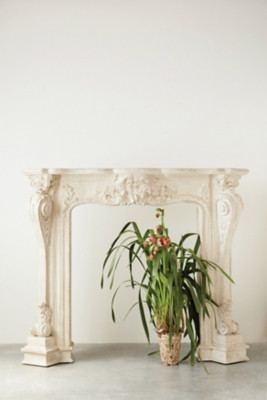 Storied Home Decorative 11" Fireplace Mantel, Cream | Ashley
