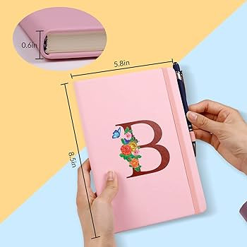 Pink Notebook for Women, 5.7"X8.3" A5 Journal Notebook with Letter C, Dual-Sided Writing Notebook... | Amazon (US)