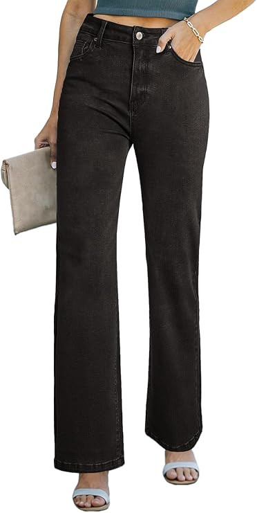 Sidefeel Women's Wide Leg Jeans High Waisted Straight Denim Pants | Amazon (US)
