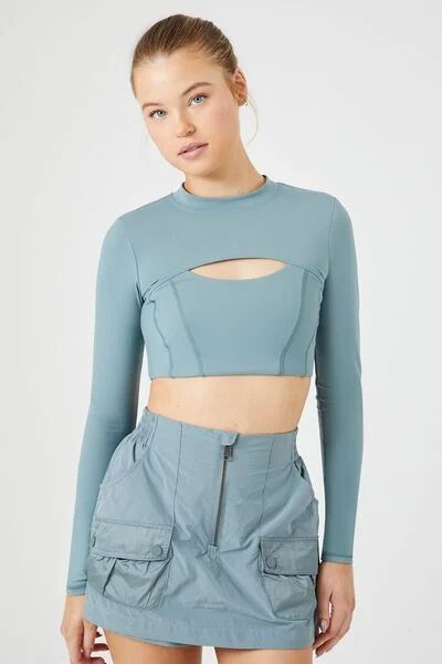 Active Cutout Long-Sleeve Crop Top | Forever 21