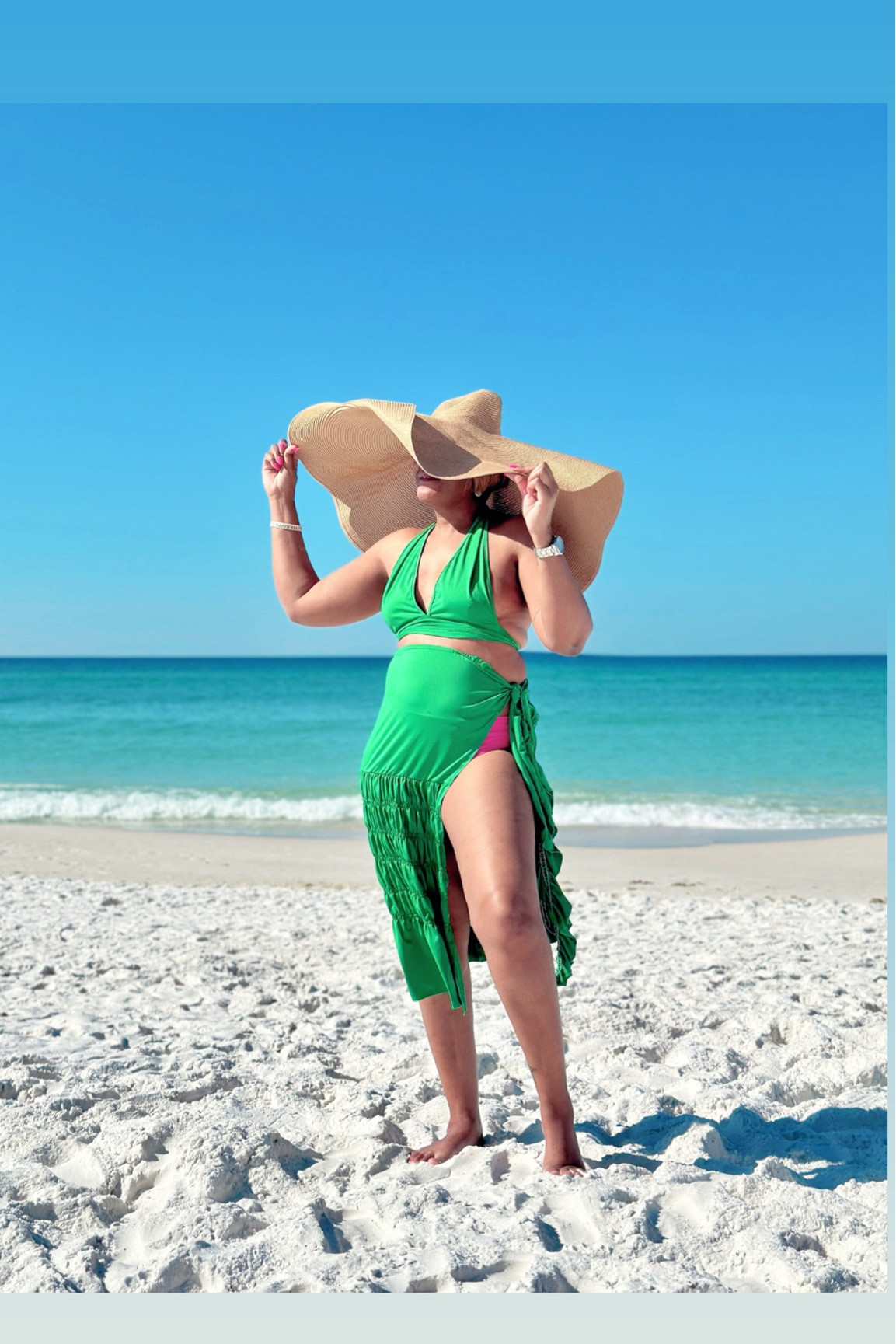 Green Swimwear Coverall 🩷💚

#LTKSummerSales #LTKOver40 #LTKSaleAlert