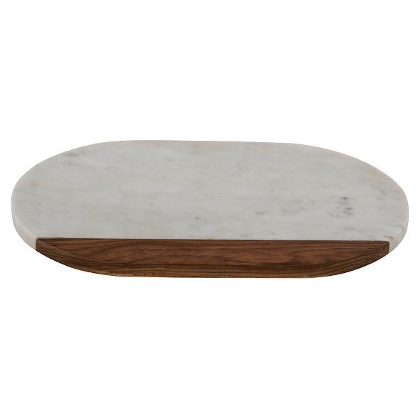 14" x 9" Oval Serving Platter Marble & Wood - Threshold™ | Target