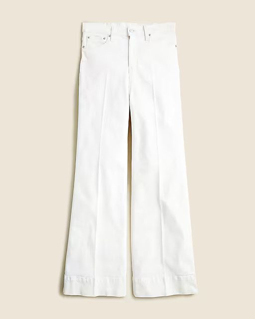 Wide-leg denim trouser in white | J. Crew US