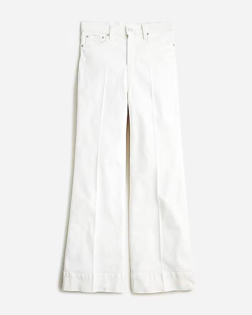 Wide-leg denim trouser in white | J.Crew US