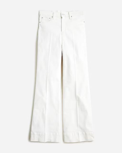 Wide-leg denim trouser in white | J. Crew US