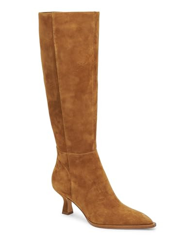 Coutgo Womens Knee High Boots Kitten Low Heel Pointed Toe Tall Boots Side Zipper Winter Dress Sho... | Amazon (US)
