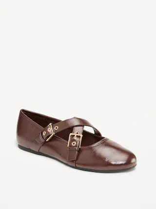 Buckle-Strap Mary Jane Ballet Flats for Women | Old Navy (US)