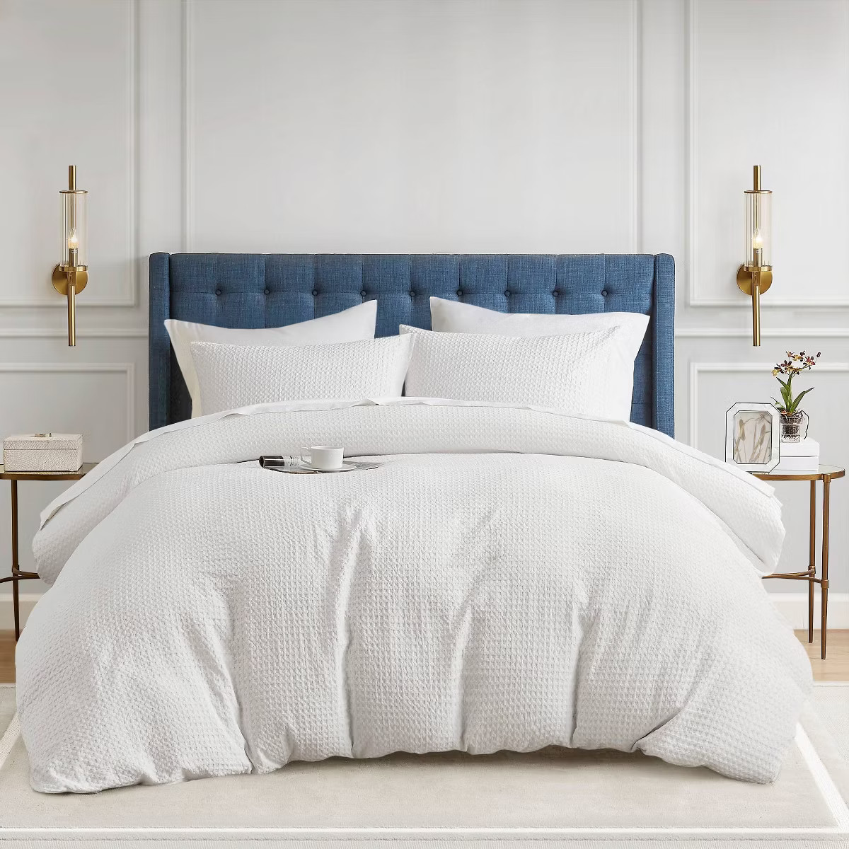 Mina Waffle Weave Textured Duvet Cover Set - 510 Design | Target