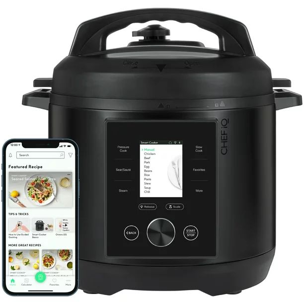 CHEF iQ Black 6 Qt Multi-Functional WIFI Smart Pressure Cooker - Walmart.com | Walmart (US)