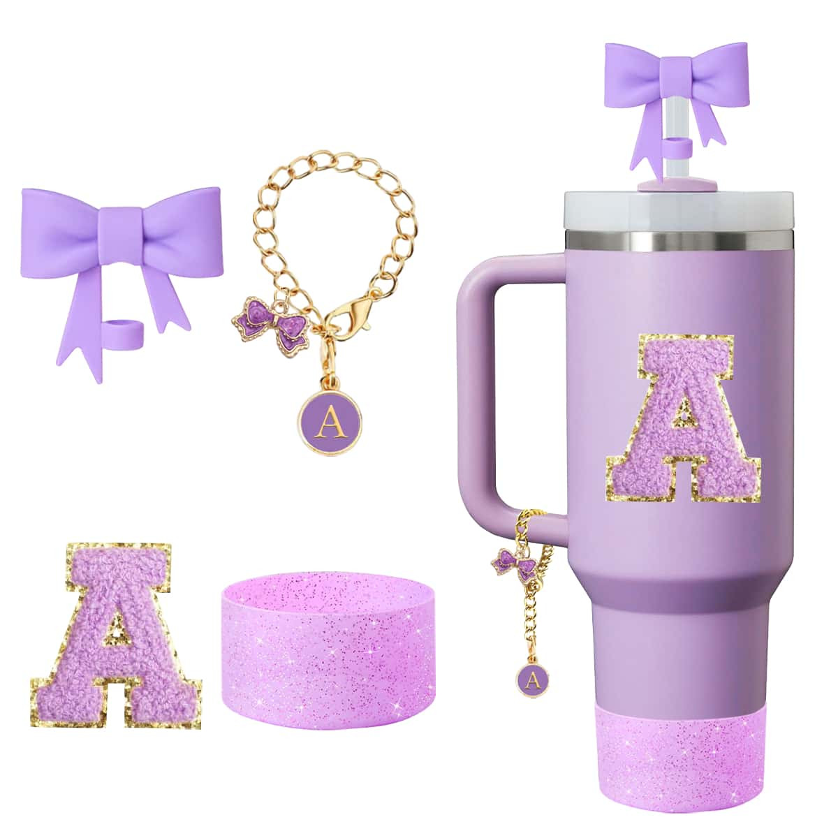 4Pcs Set Specially Designed For  Cup Accessories, 1 Piece Cut Bow Silicone Straw Lid Cover, 1 Pie... | SHEIN