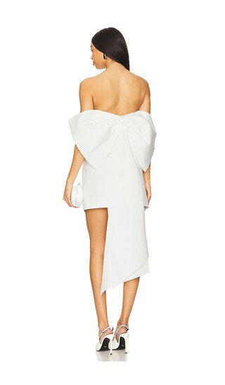 Celia Mini Bow Dress in Ivory | Revolve Clothing (Global)