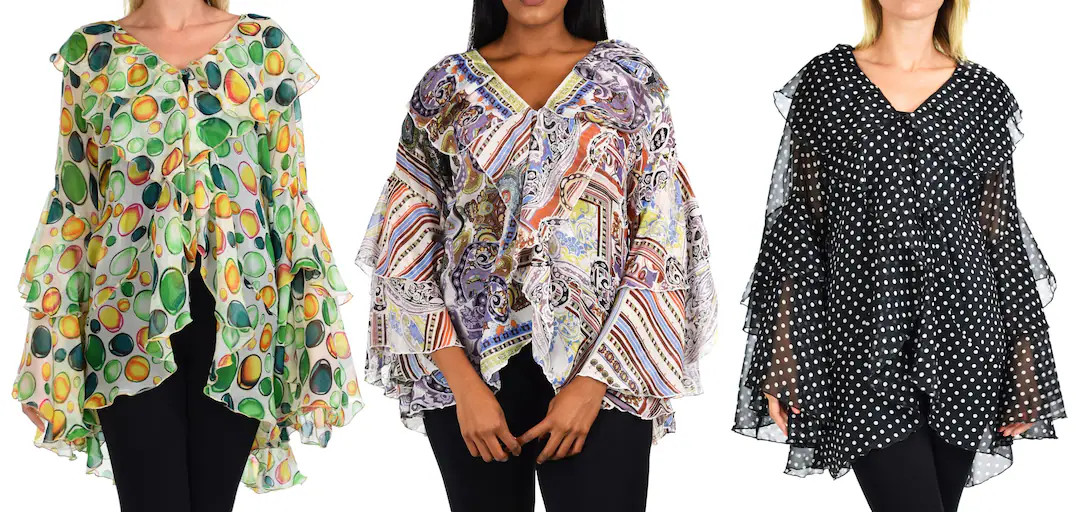 Women Plus Size Boho Flounce Blouse Swing Top Cover Up Tunic Top | Etsy (US)