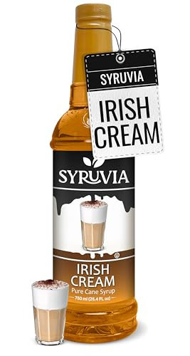 Syruvia Irish Cream Syrup for Coffee - 25.4 fl oz. Kosher and Gluten-Free. Perfect for Enhancing Drinks, Sodas, Shakes, Desserts, and More. | Amazon (US)