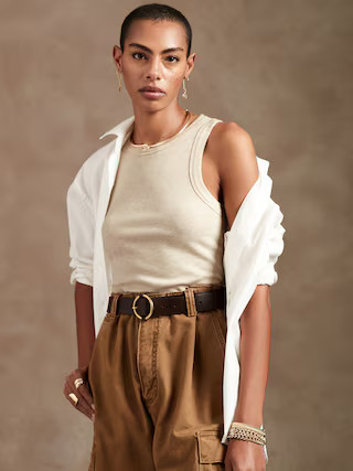 Ribbed Racer Tank | Banana Republic Factory