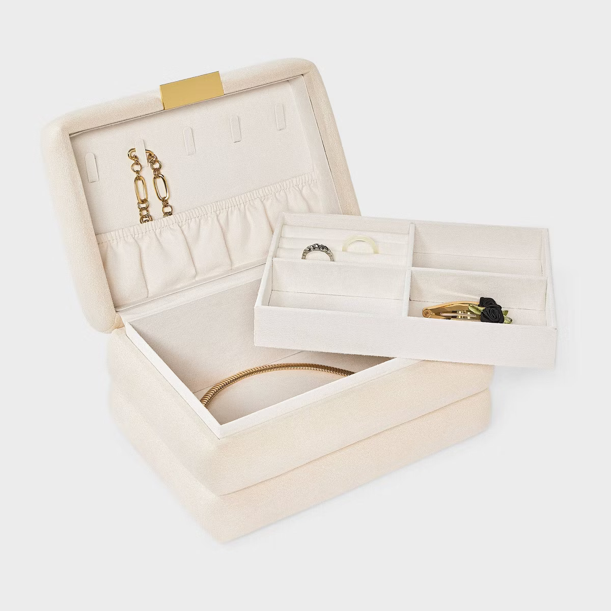 Rounded Tier Organizer Jewelry Box - A New Day™ Cream Shimmer | Target