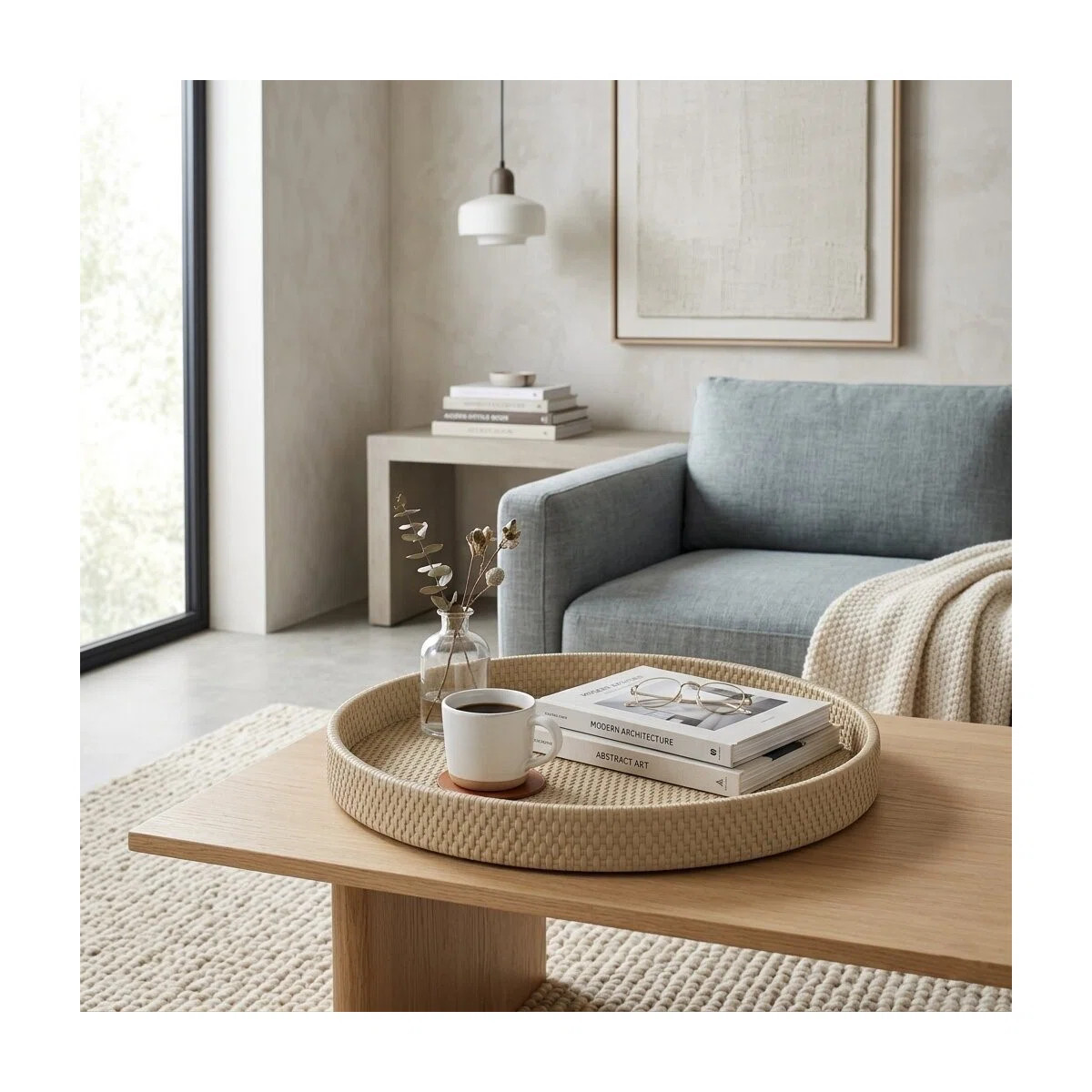 Tamsin Weave Pattern Round Serving Tray | Wayfair North America