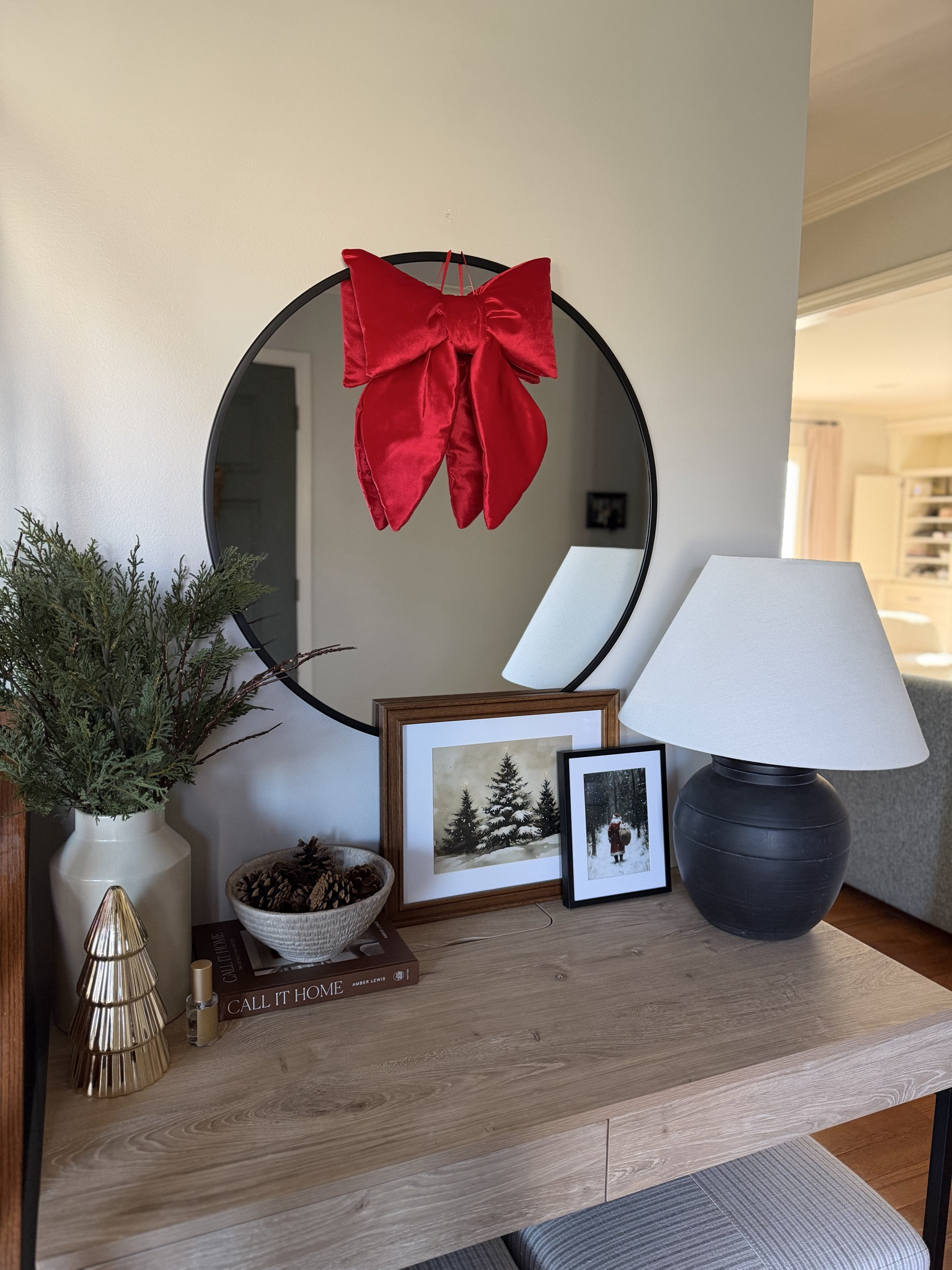 How cute is this oversized bow?! I saw it and knew that this is how I wanted to use it! I’ve hung some swag here in the past, but wanted to do something different. Comes in several colors!

#LTKHoliday #LTKHome #LTKStyleTip