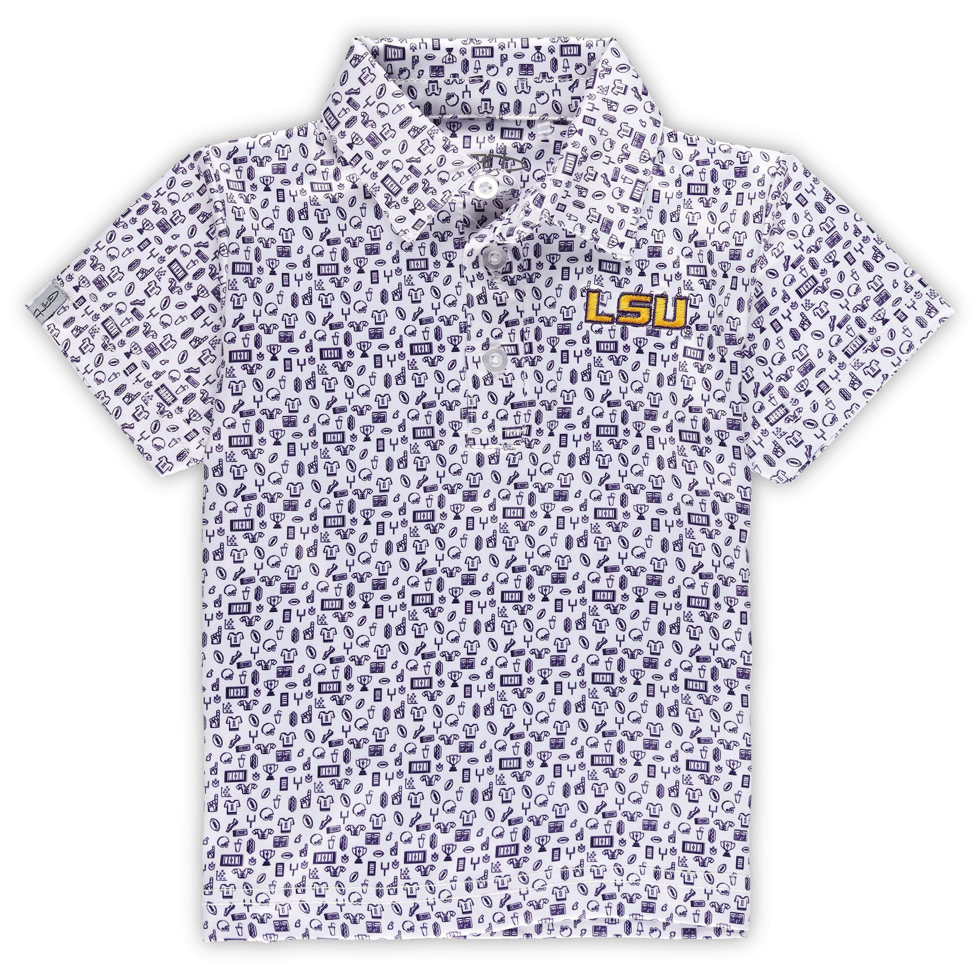 {LSU Tigers Garb Toddler Crew All-Over Print Polo - White | Fanatics