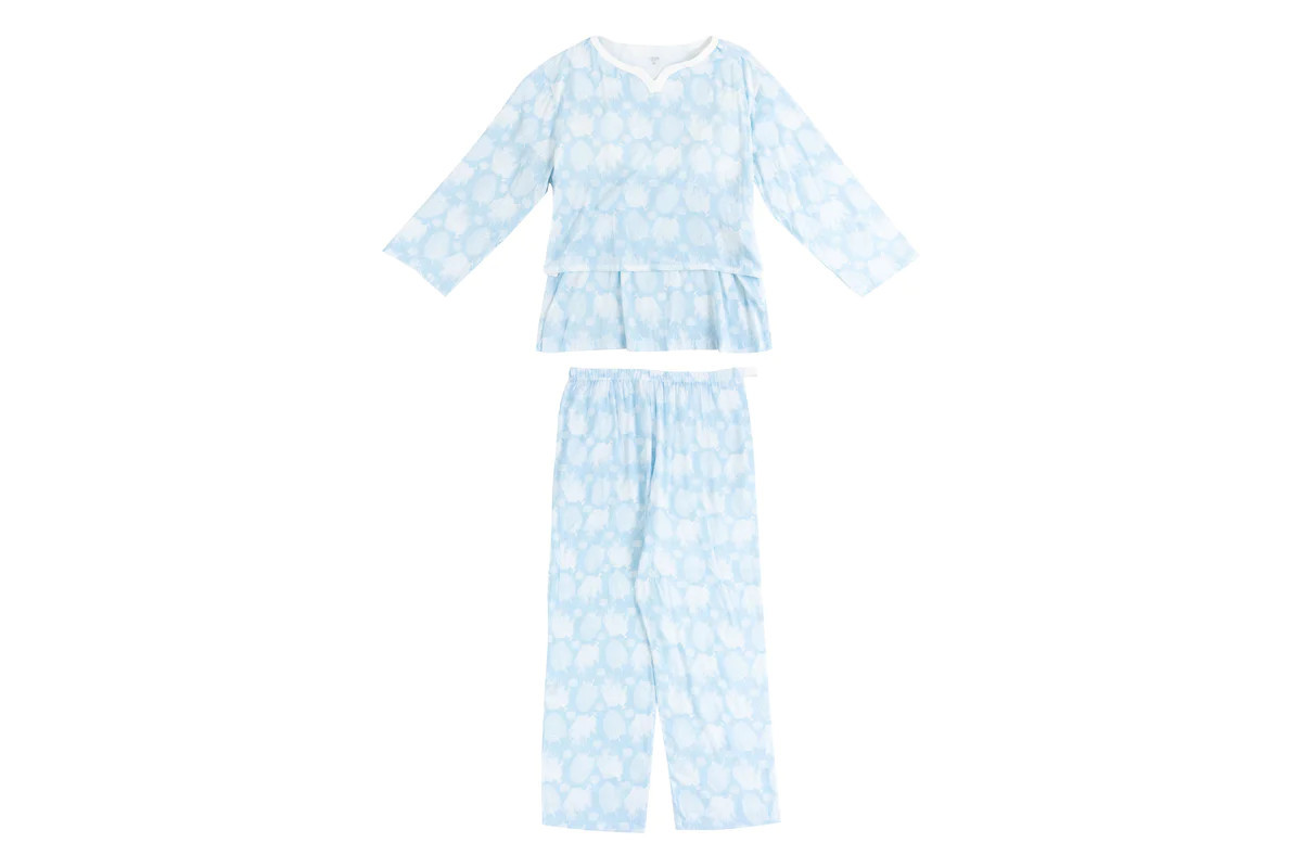 Women's Bamboo Pima 3/4 Sleeve Nursing PJ Set - Sea Fan | Nest Designs