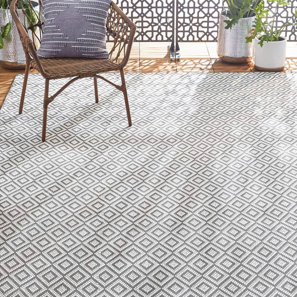 Home Dynamix Tripoli Lydia Indoor/Outdoor Area Rug 7'10"x10'2", Modern Gray | Amazon (US)