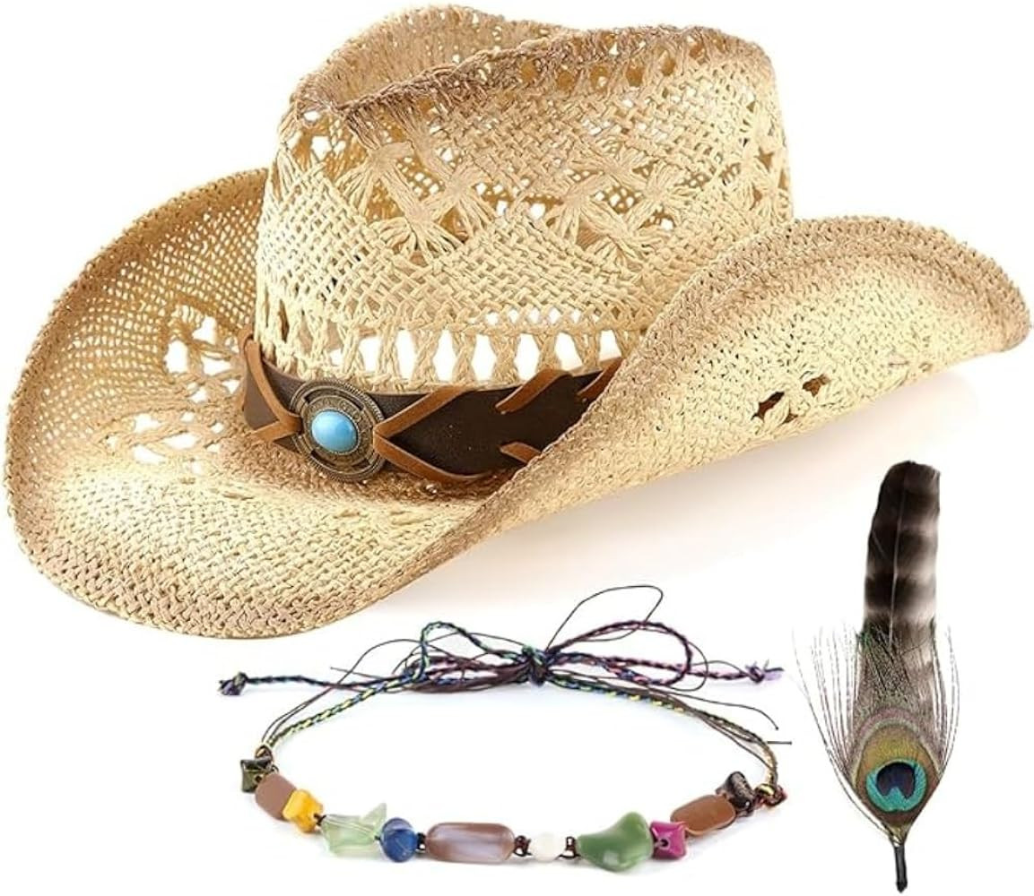 Men & Women's Western Straw Cowboy Hat for Everyday wear or as a Trendy Costume Accessory | Amazon (US)