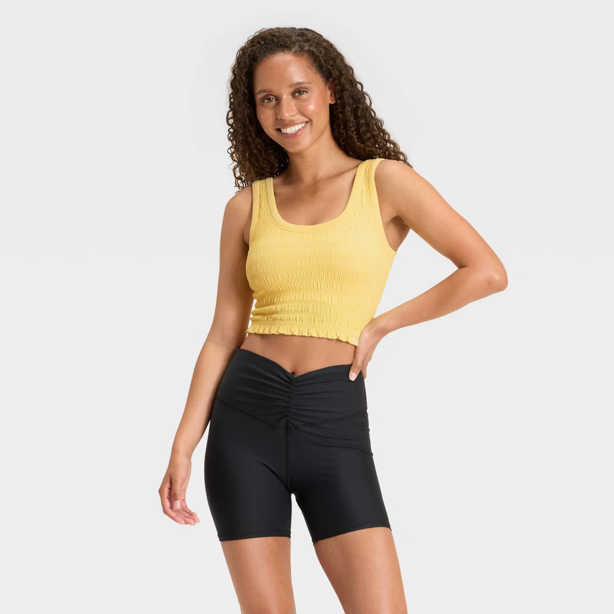Women's Smocked Support Cropped Tank Top - JoyLab™ | Target