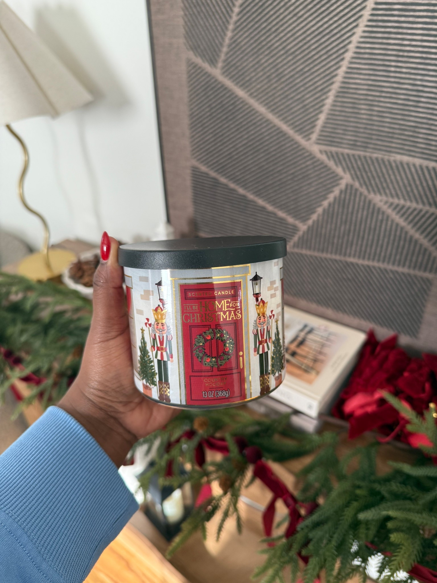 Mainstays 3-Wick Country Holiday Scented Candle with a Nutcracker Scene Wrap. 

#LTKHome #LTKHoliday #LTKGiftGuide