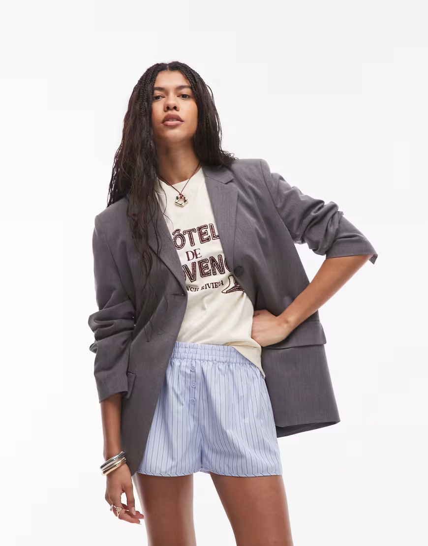 Topshop striped boxer shorts in blue - part of a set | ASOS (Global)