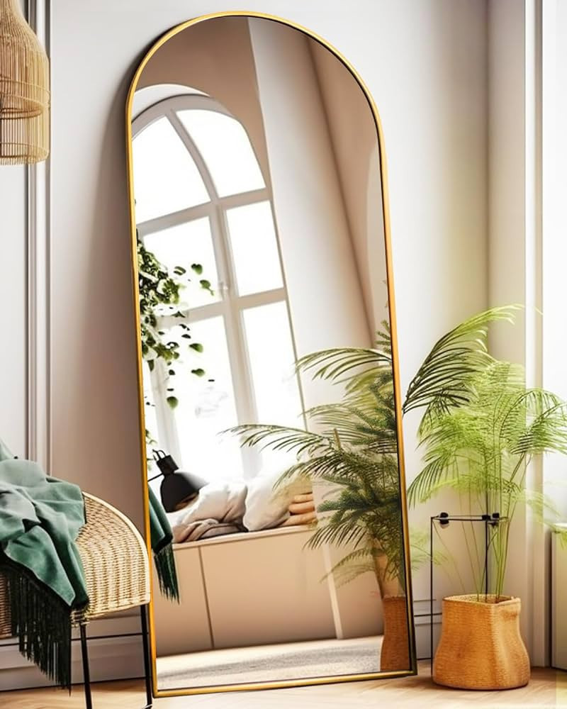 KOMCOTE Arch Mirror Full Length, Floor Length Mirror, Arched Floor Mirror, Wall Mirror Full Lengt... | Amazon (US)