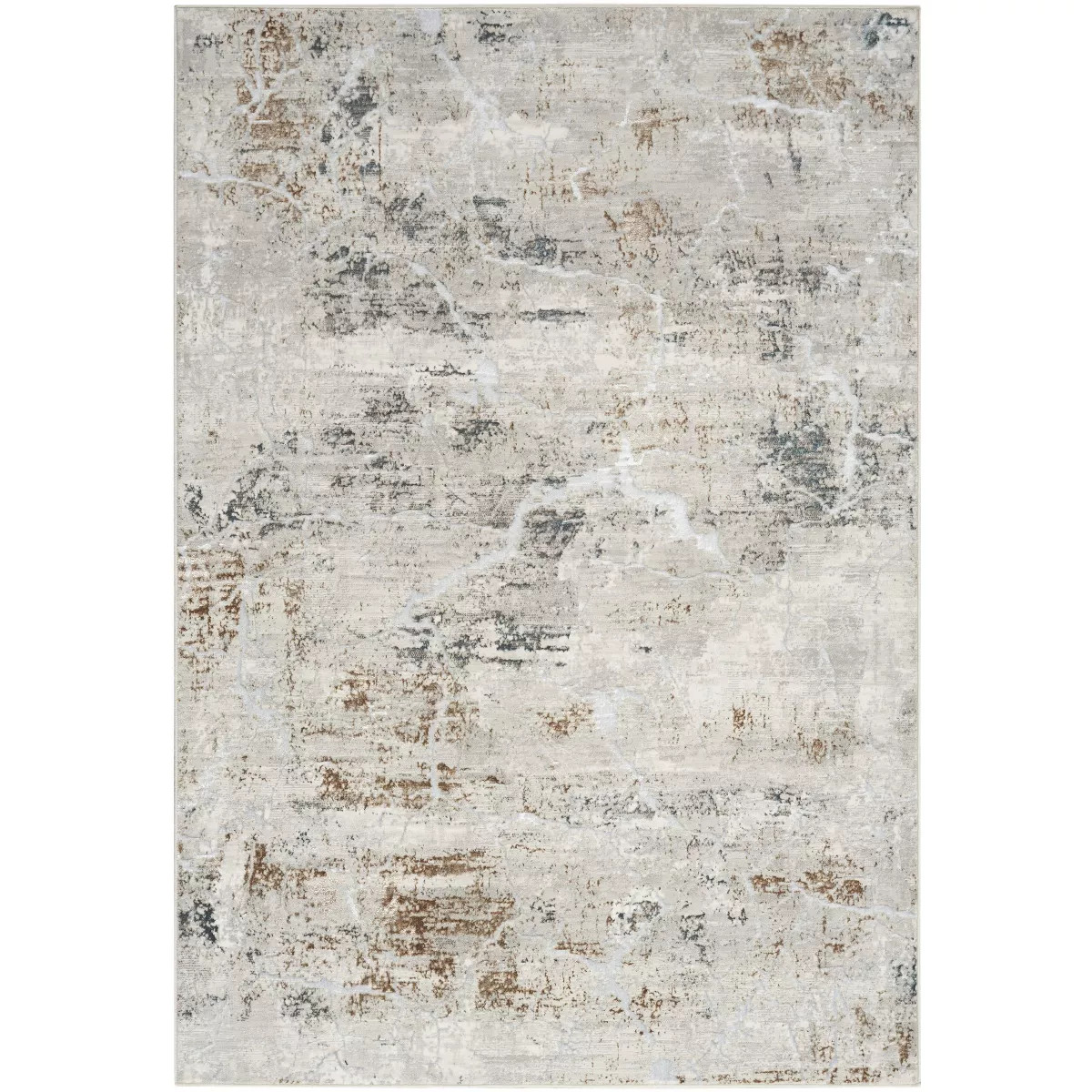 Nourison Glam Modern Vintage Indoor Area Rug Grey Multicolor 5'3" x 7'3" | Target