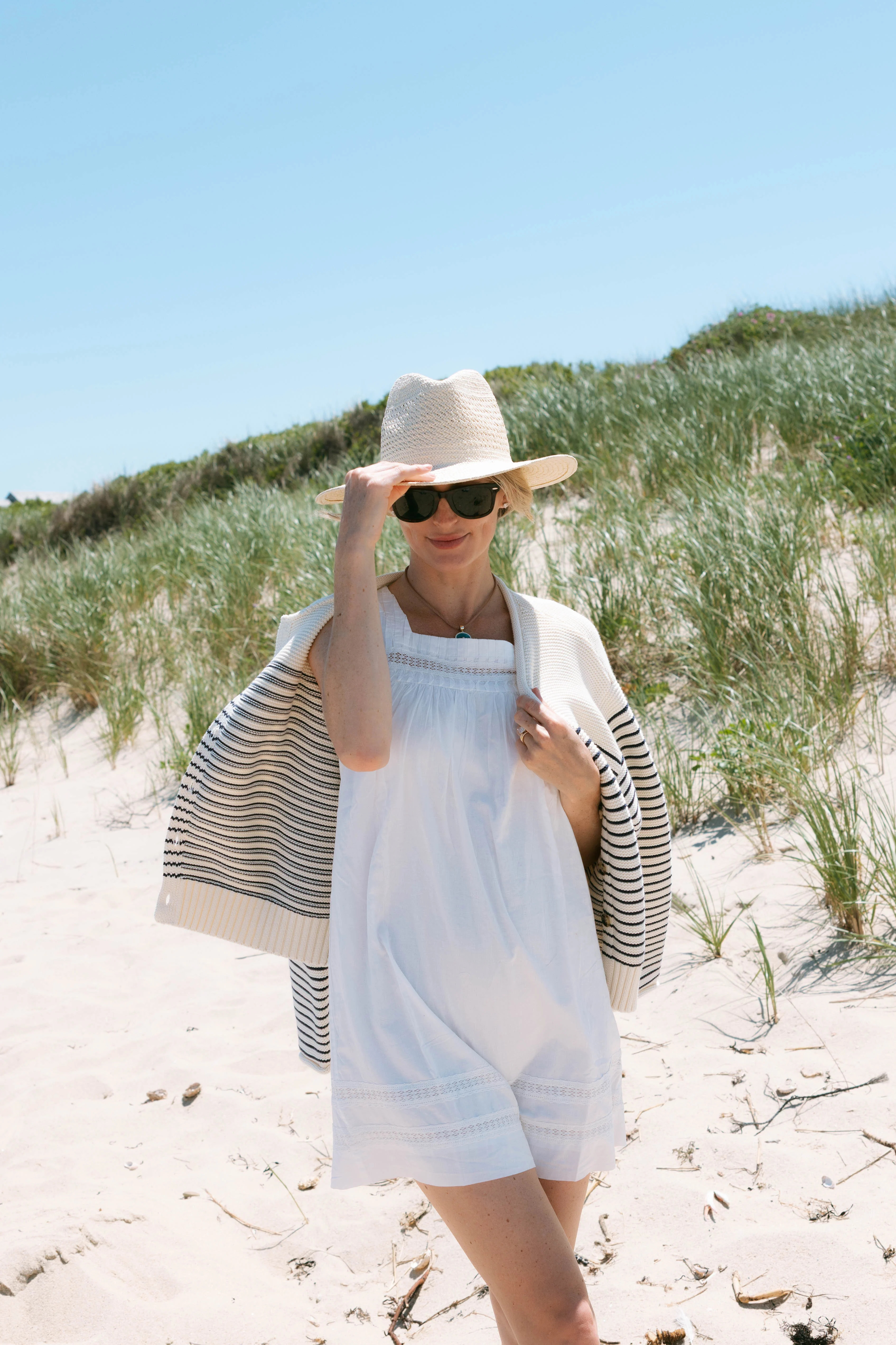 Emerson Shift Dress - White | Marea