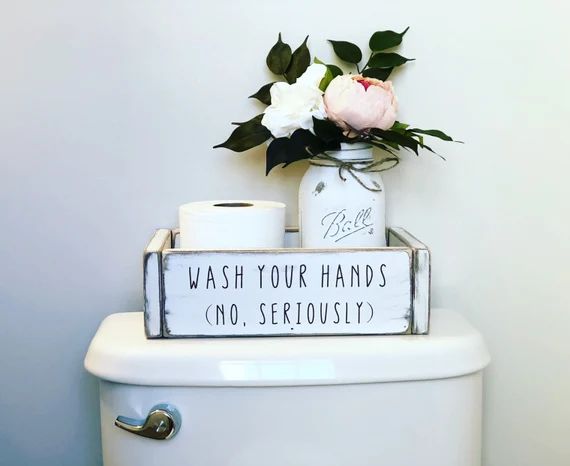 Wood Toilet Paper Holder Box / Bathroom Decor / Bathroom Storage Box / Wash Your Hands (No Seriou... | Etsy (US)
