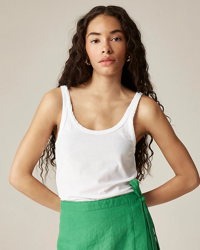 Feather jersey slim-fit tank top | J. Crew US