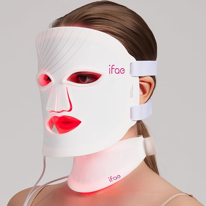 Red Light Therapy Mask for Face and Neck, 7 Colors with NIR Led Face Mask Light Therapy with Eye ... | Amazon (US)