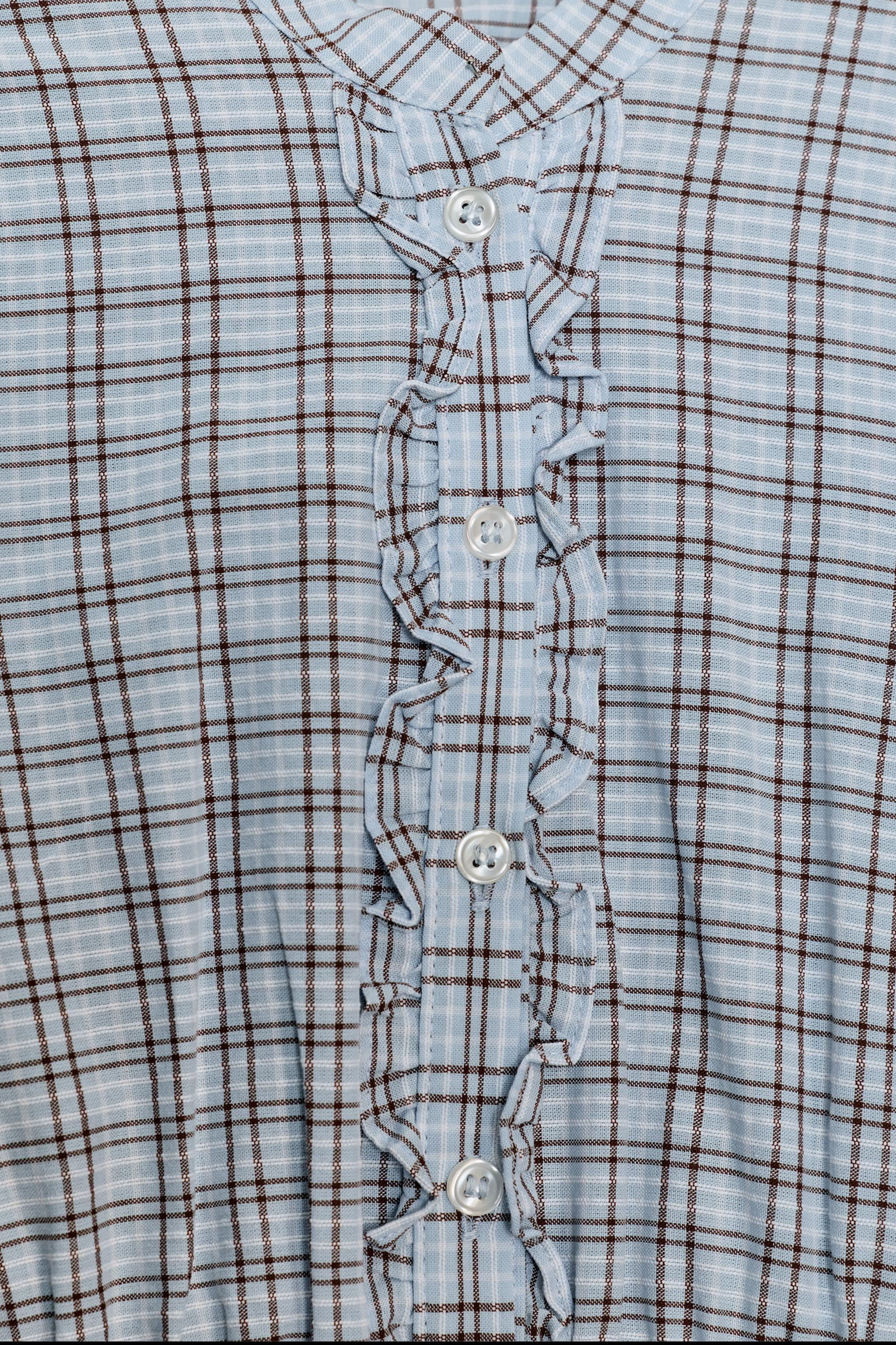SHORT CHECKED RUFFLED DRESS | Zara UK