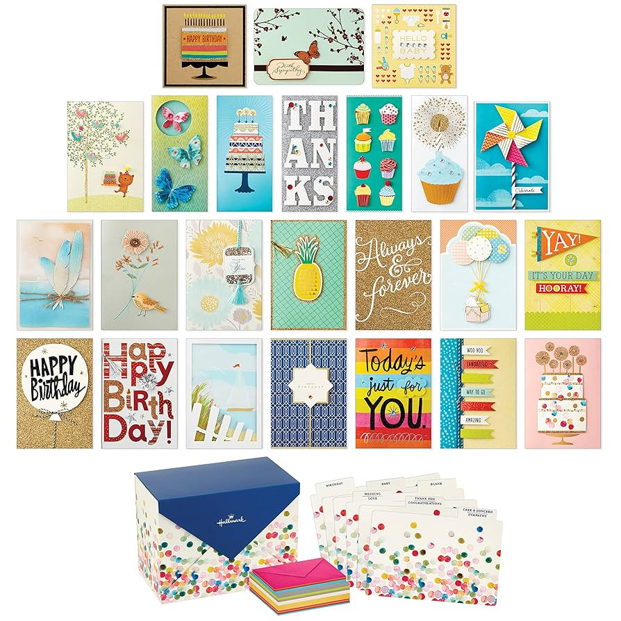 Hallmark All Occasion Handmade Boxed Set of Assorted Greeting Cards with Card Organizer (Pack of ... | Amazon (US)