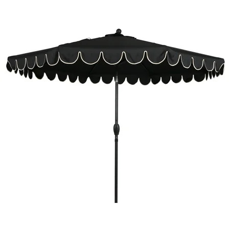 Better Homes & Gardens Premium 9' Black Scallop Market Patio Umbrella, Crank Lift, 3-Angle Tilt | Walmart (US)