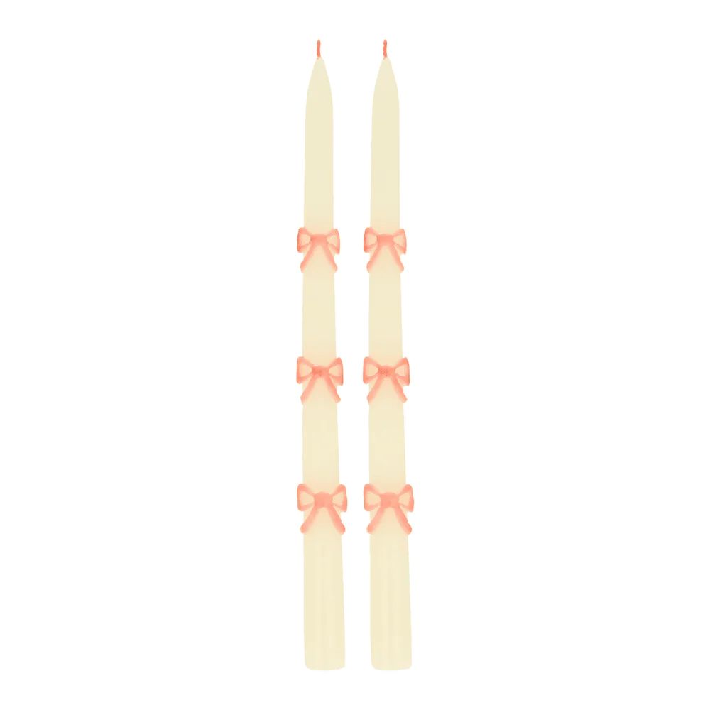 Meri Meri Pink Bow Taper Candles | Jollity & CO.