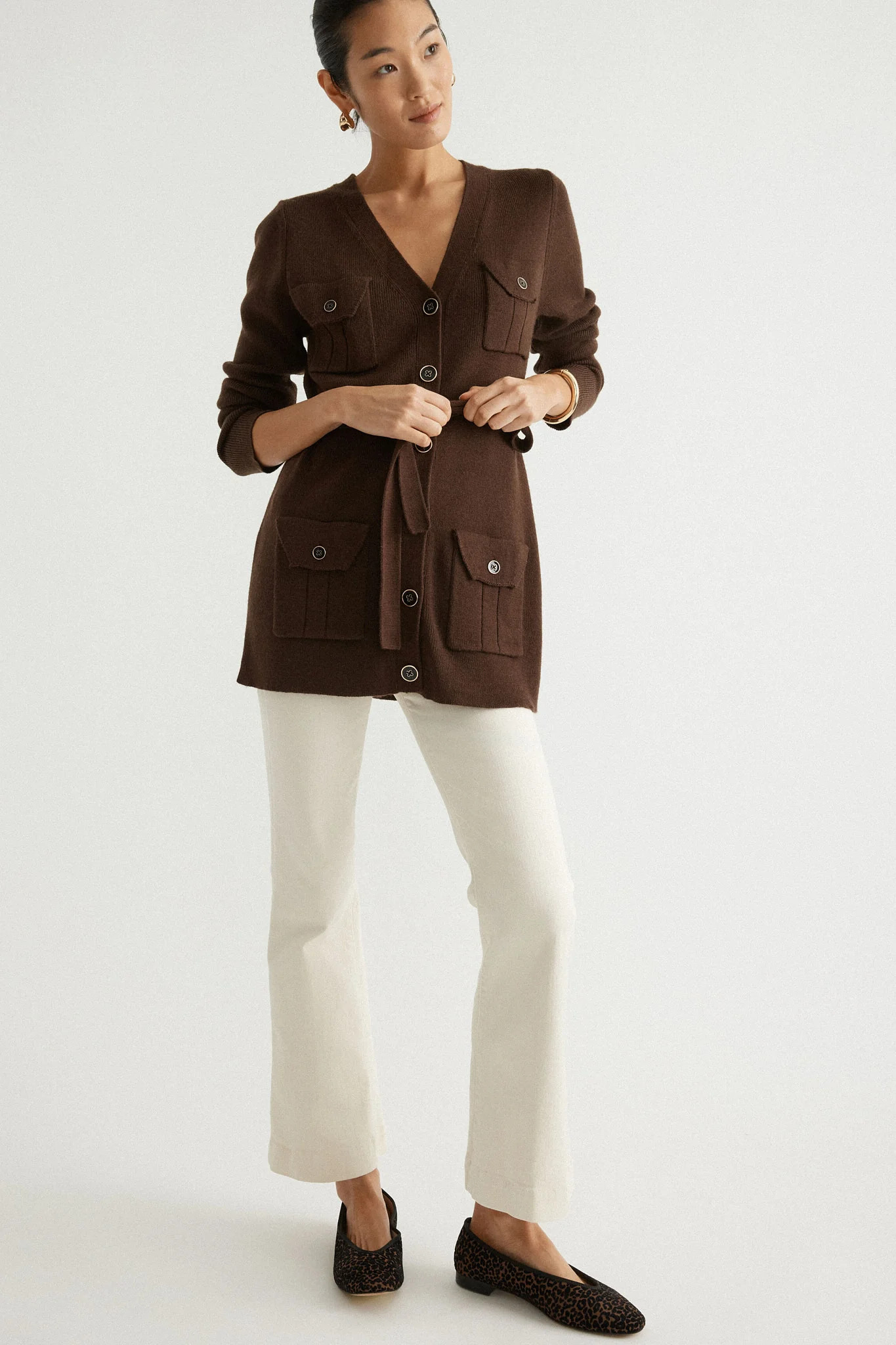 Ecru Carson High Rise Ankle Flare | Tuckernuck (US)