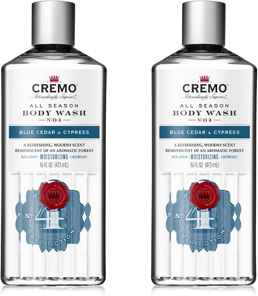 Cremo Rich-Lathering Blue Cedar & Cypress Body Wash, A Woodsy Scent with Notes of Lemon Peel, Cyp... | Amazon (US)