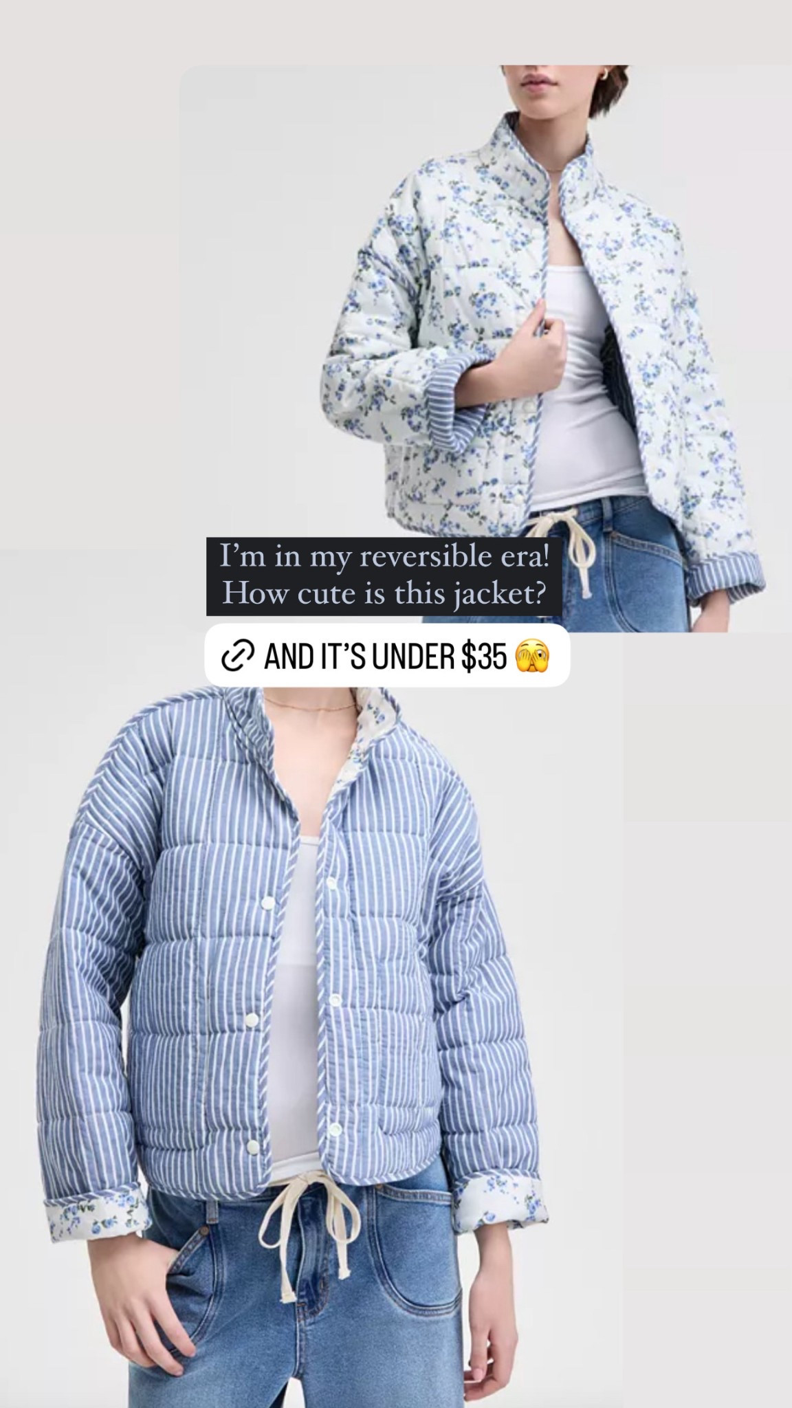 I’m in my reversible era! How cute is this jacket!!? And it’s under $35 🫣

#LTKFindsUnder50 #LTKSaleAlert #LTKStyleTip