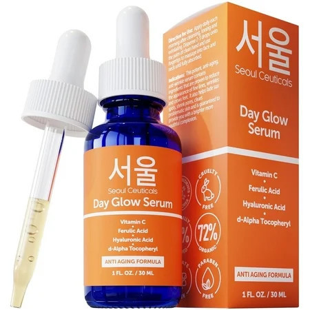 SeoulCeuticals Korean Skin Care 20% Vitamin C Hyaluronic Acid Serum + CE Ferulic Acid - Potent Anti Aging Anti Wrinkle Korean Beauty Skincare 1oz | Walmart (US)