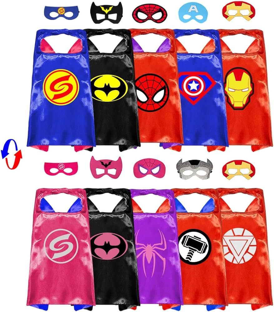 VOSOE Superhero Capes and Masks Cosplay Costumes Birthday Party Christmas Halloween Dress up Gift... | Amazon (US)