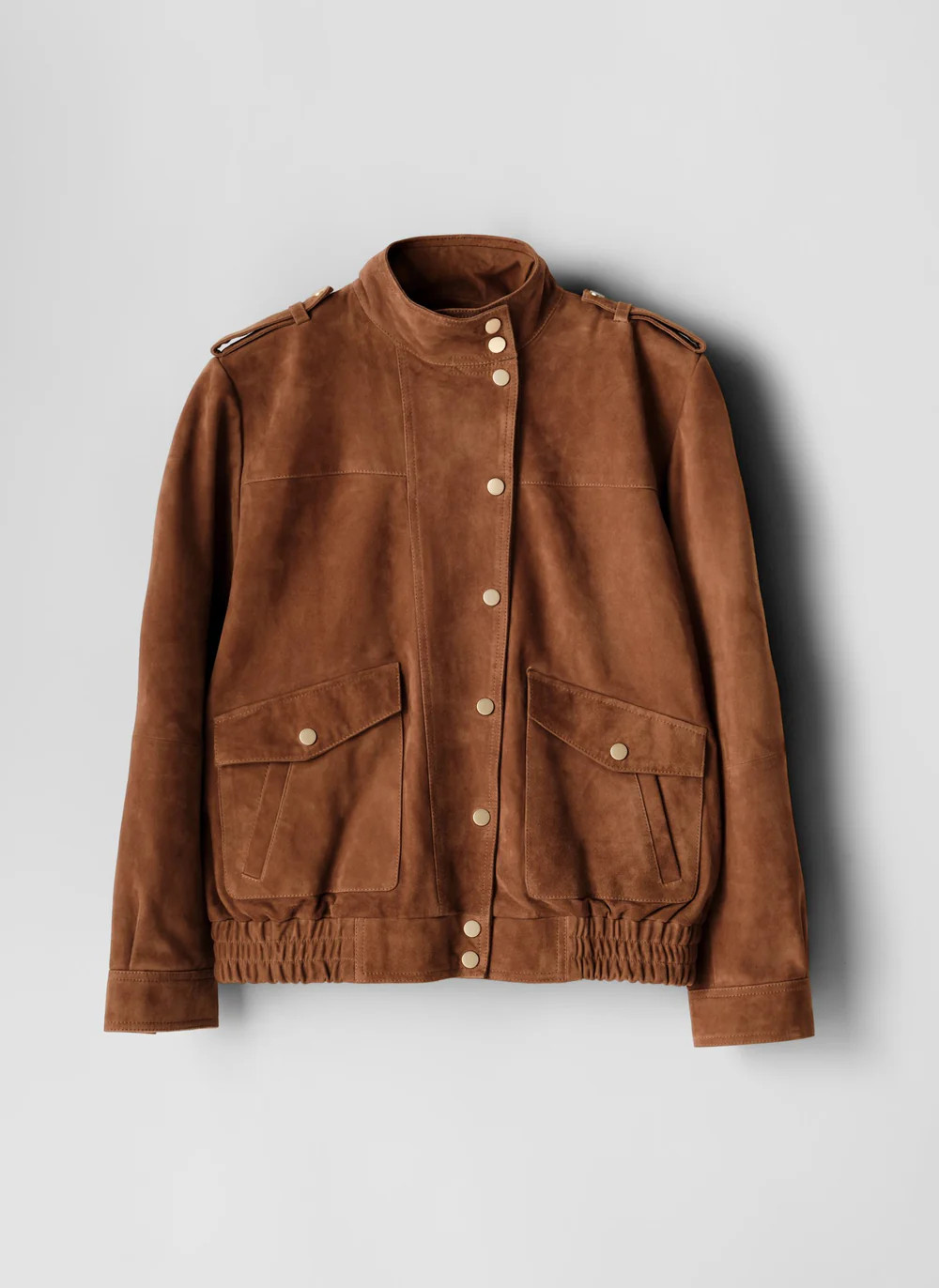 Tan Suede Pilot Bomber Jacket | Mint Velvet
